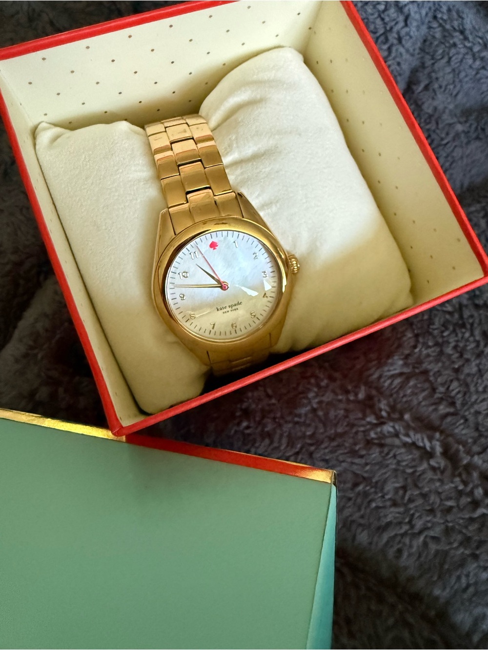 kate spade Gold-Tone Bracelet Watch with Mother-of-Pearl Dial